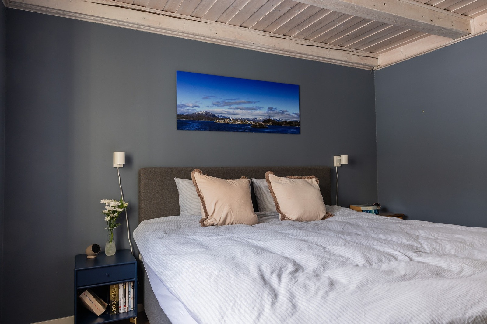 Soverommet er malt i behagelige farger. Galleribilde