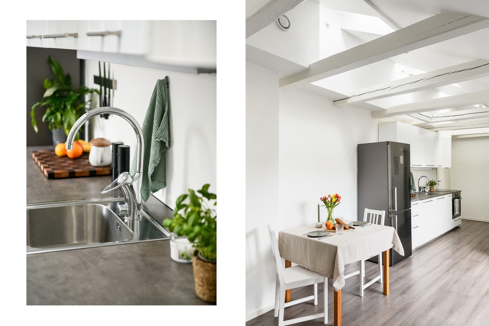 Det er god plass til en egen spiseplass, mellom stuen og kjøkkenet. Galleribilde