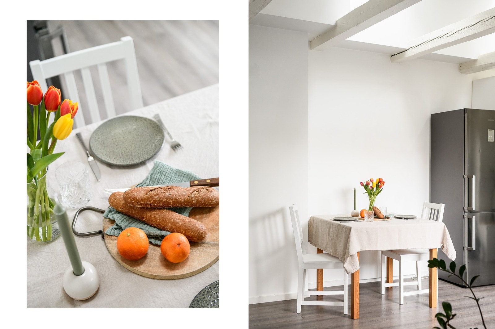 Gjennomgående laminat på gulv binder sonene og rommene sammen på en helhetlig måte. Galleribilde