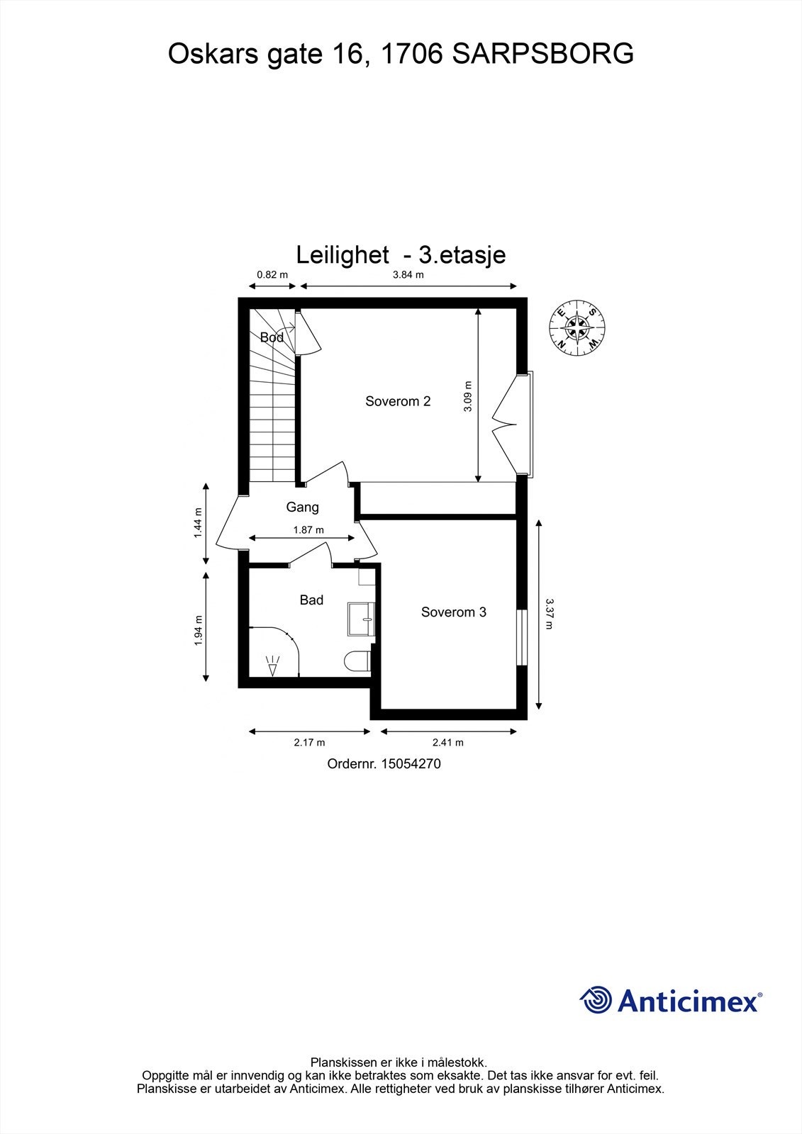 Veiledende skisse av leilighetens nedre plan. Galleribilde