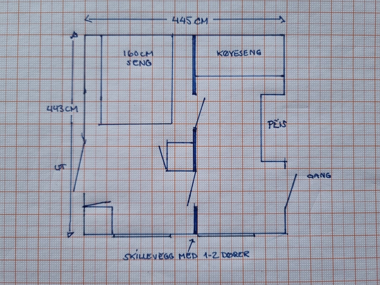 Forslag til alternativ innredning av soverom Galleribilde