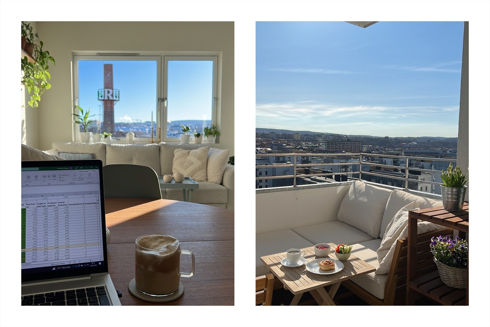 Selgers bilde - sommerstemning på hjemmekontor og balkong. Galleribilde