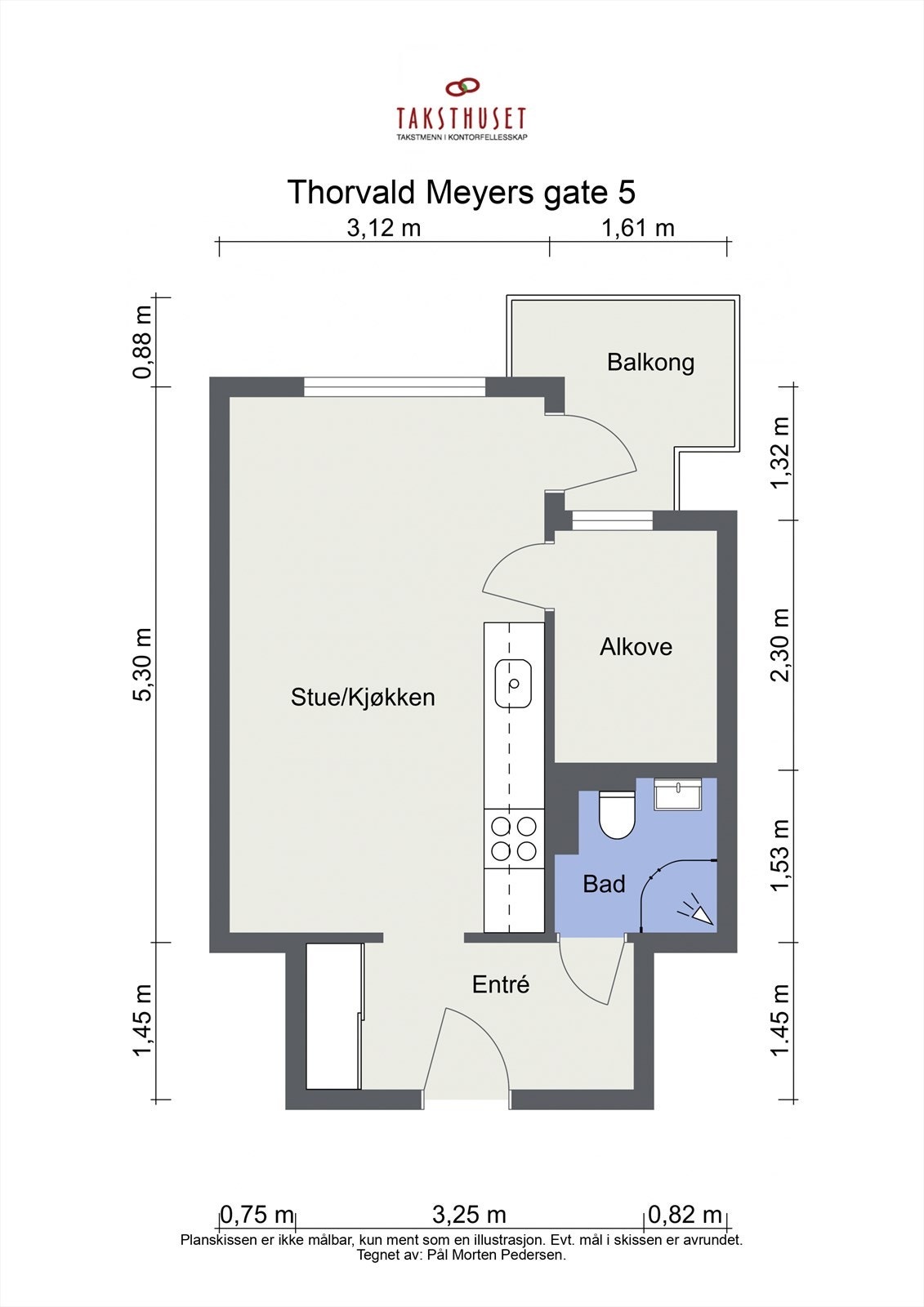 Godt utnyttet planløsning. Leiligheten disponerer også en ekstern bod. Galleribilde