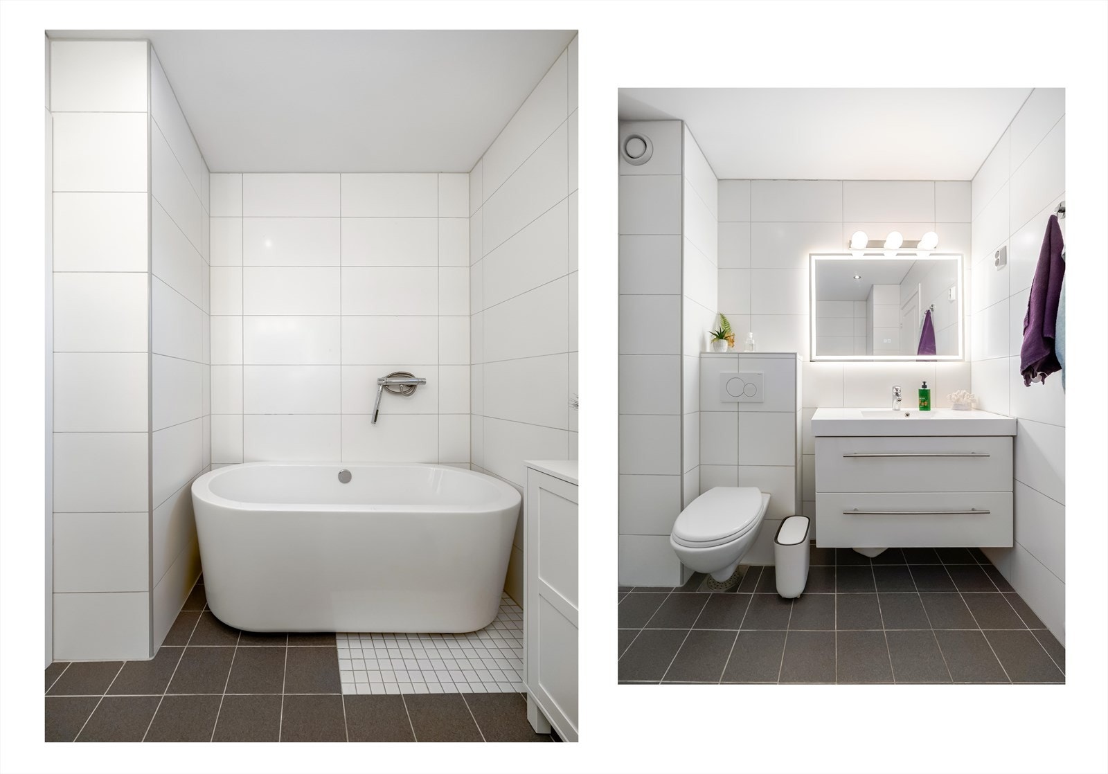 Detalj. Det er downlights i himling, og varmekabler i gulv. Galleribilde