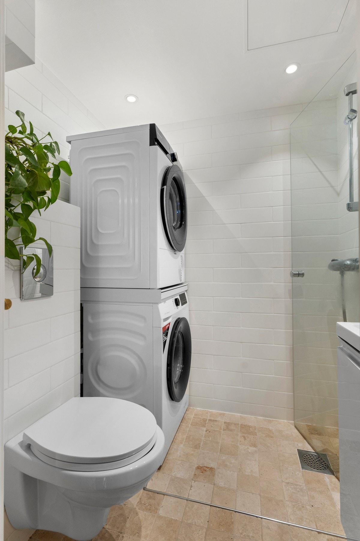 Det er opplegg for vaskemaskin og tørketrommel. Galleribilde