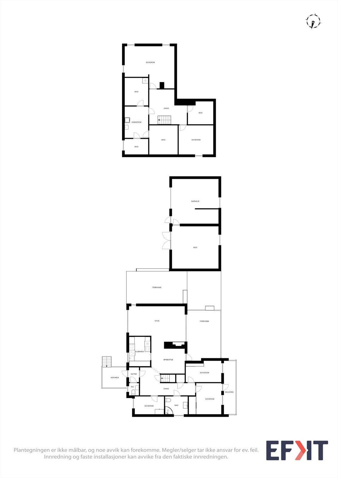 Plantegningen er ikke målbar, og noe avvik kan forekomme. Megler/selger tar ikke ansvar for ev. feil. Innredning og faste installasjoner kan avvike fra den faktiske innredningen. Galleribilde
