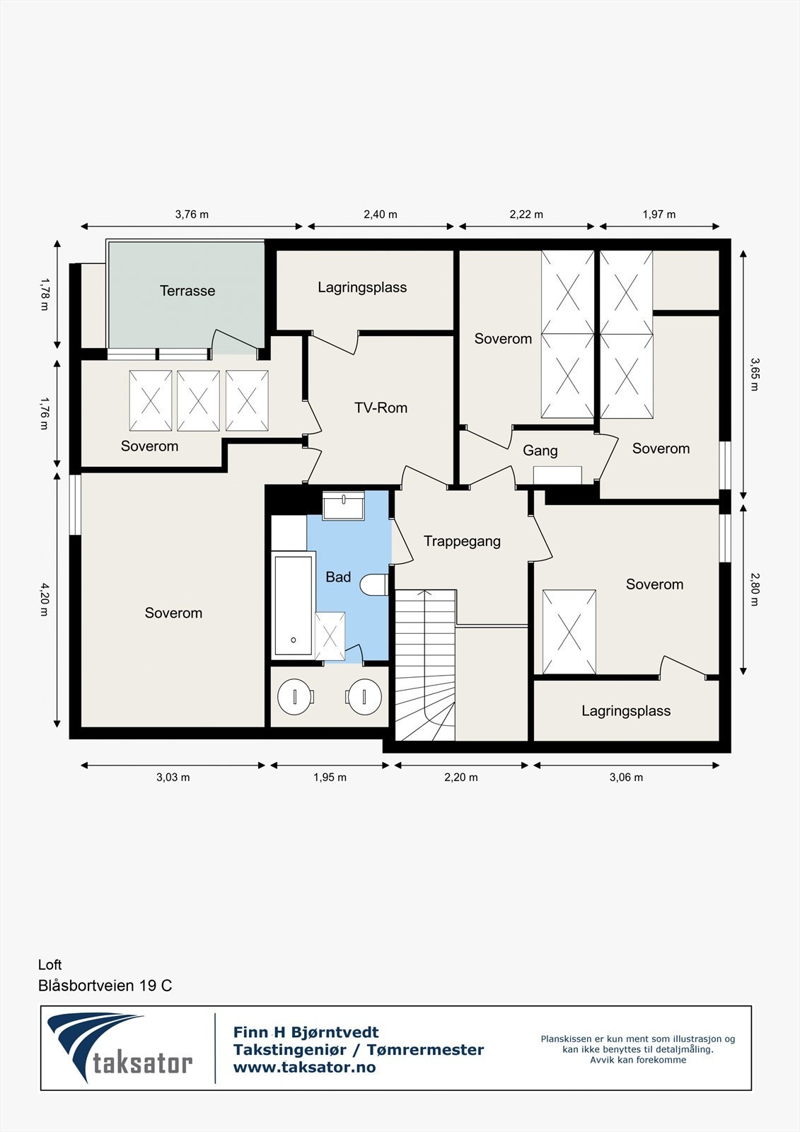 Plantegning loft Galleribilde