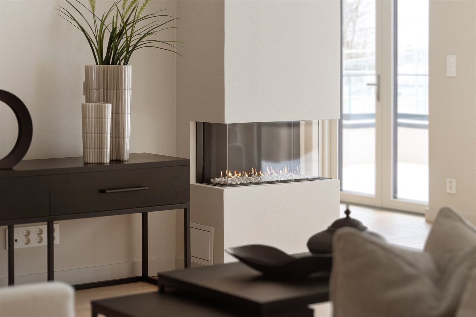 Moderne gasspeis i stuen. Galleribilde