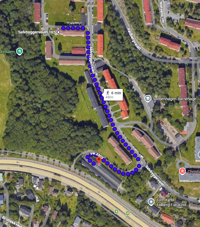 Ca 6 min gange til garasjen. Galleribilde