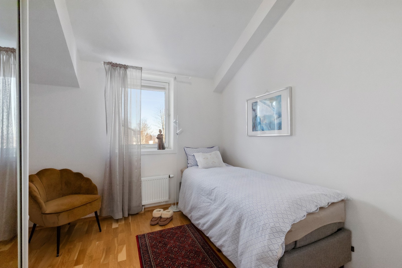 Det andre soverommet måler 7,5 kvadratmeter. Galleribilde