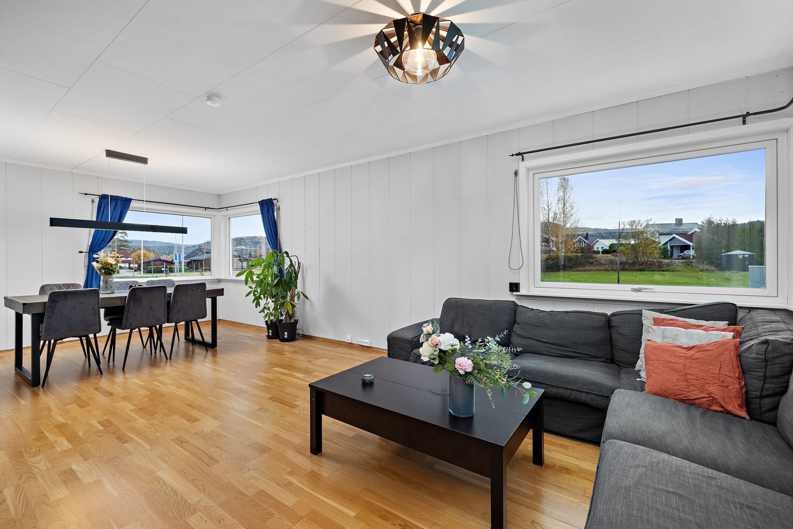 Åpen stue som gir stor møbleringsfrihet. Galleribilde