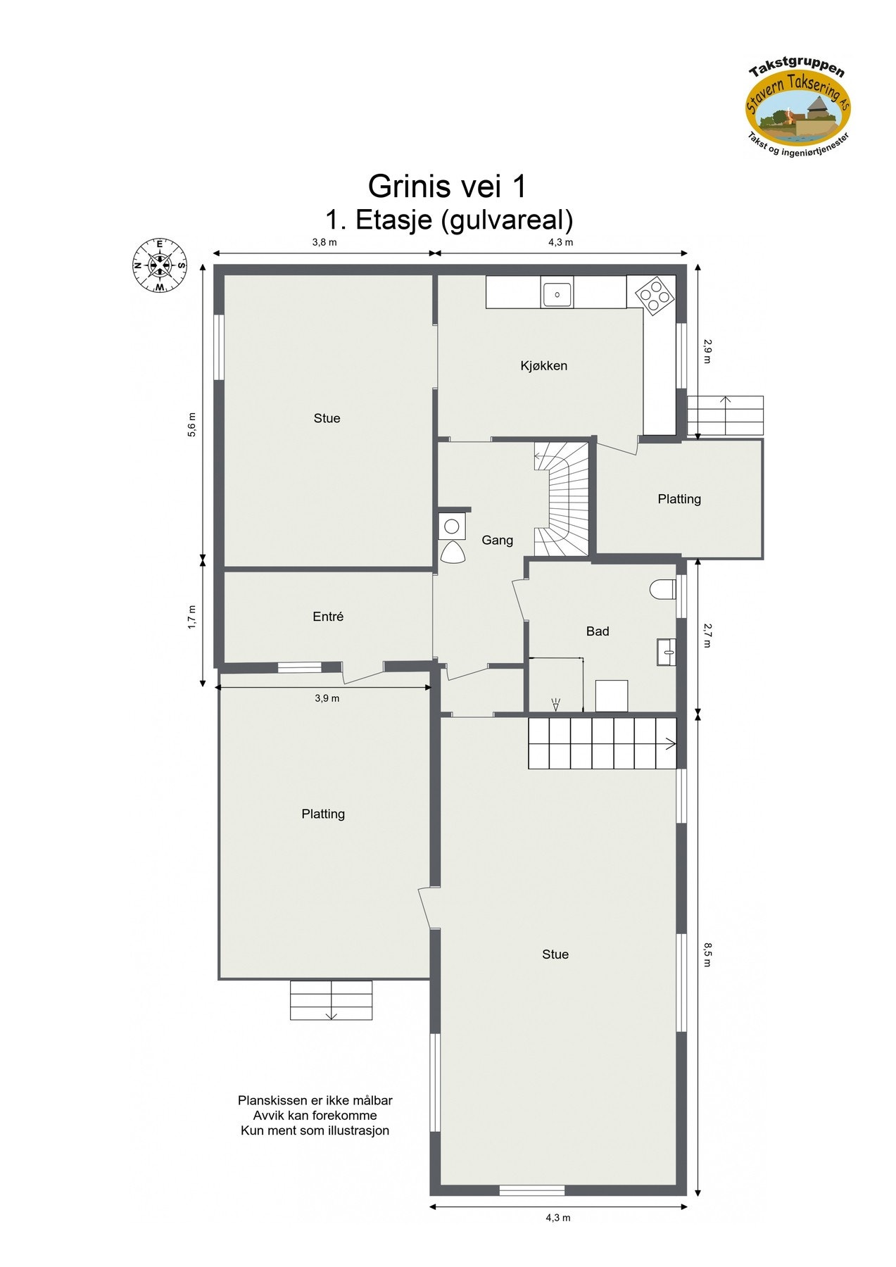 Plantegning 1. etasje Galleribilde