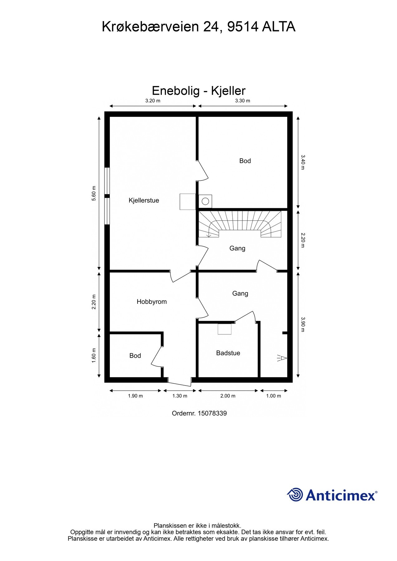 Plantegning kjeller. Galleribilde