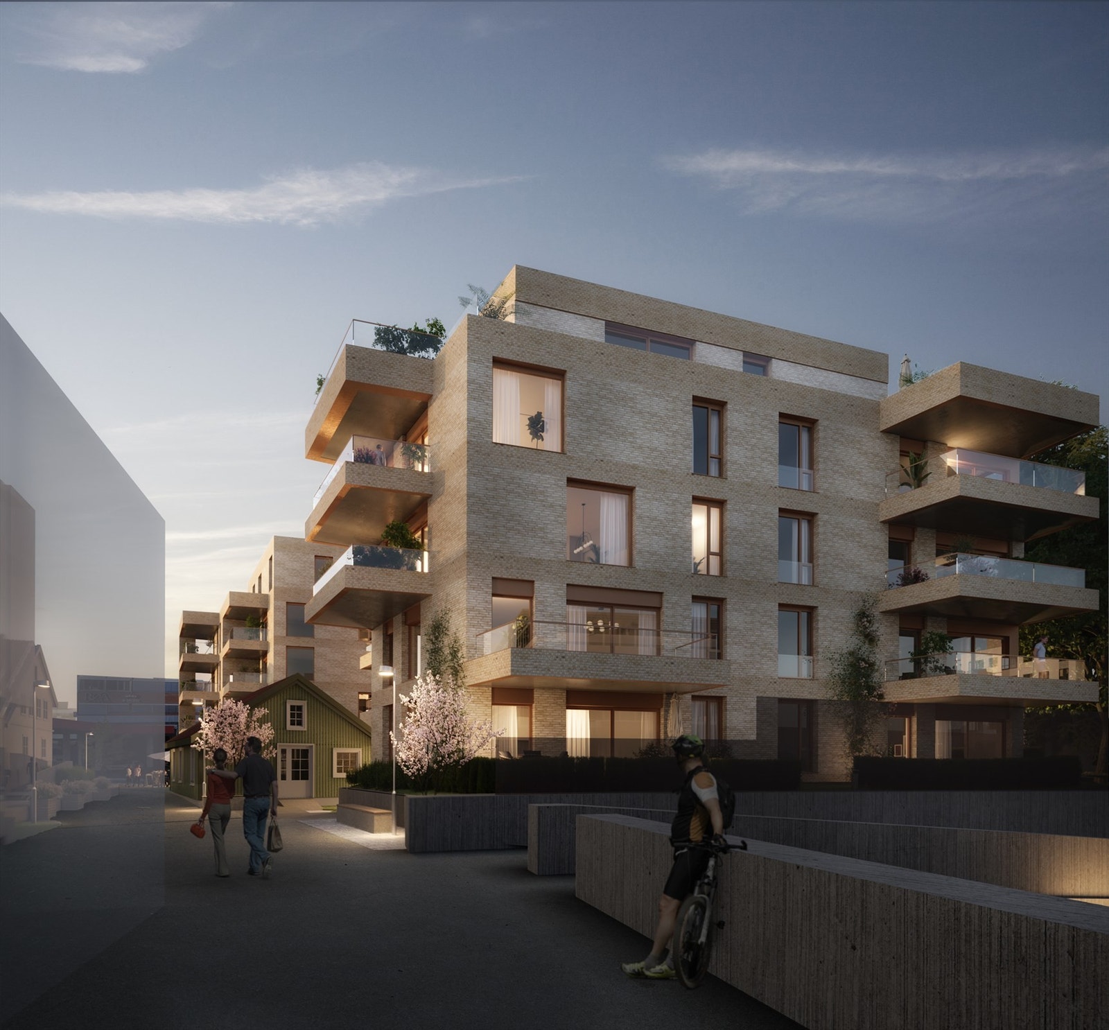 Illustrasjon | Røa X blir et kvalitetsprosjekt med 56 nye leiligheter som er fordelt på fire elegante bygg. Avvik kan forekomme. Galleribilde