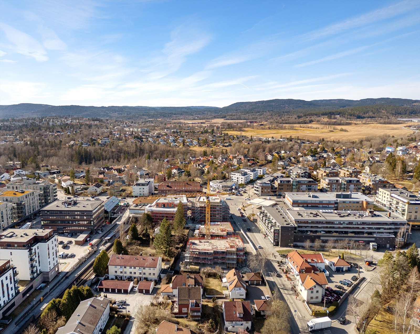 Dronefoto over prosjektet. Galleribilde