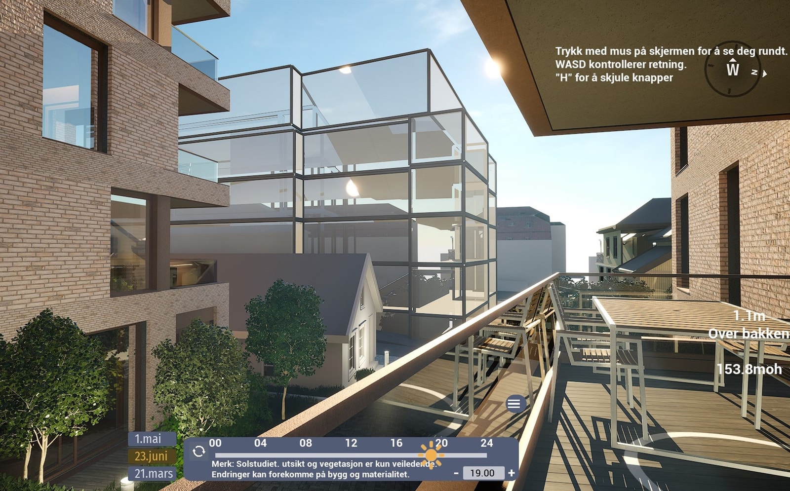 Illustrasjon | Utsyn fra den sørvendte balkongen på ca. 12,5 m². Avvik kan forekomme. Galleribilde