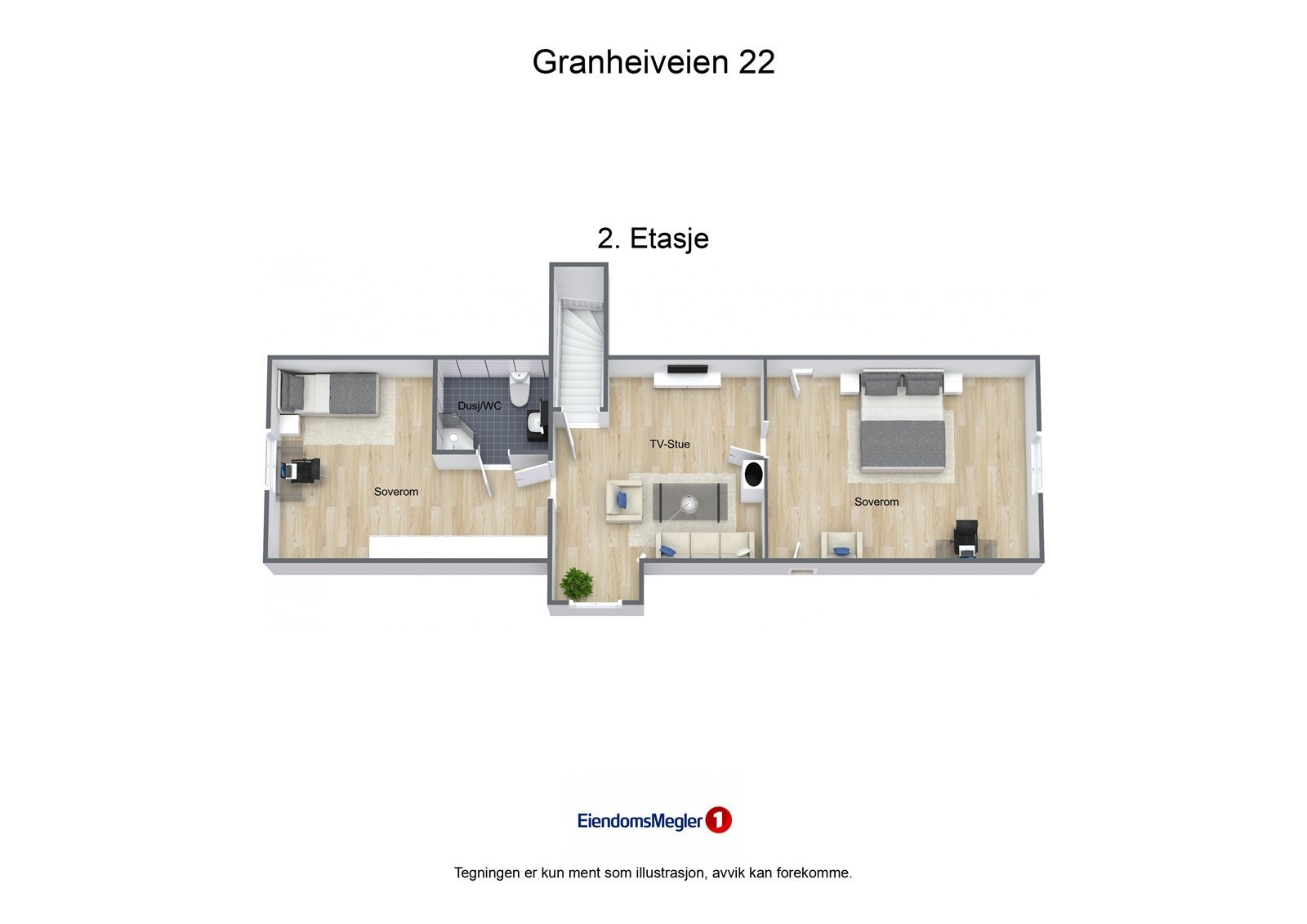 Illustrasjon 3D - Granheiveien 22 - Loftetasje Galleribilde