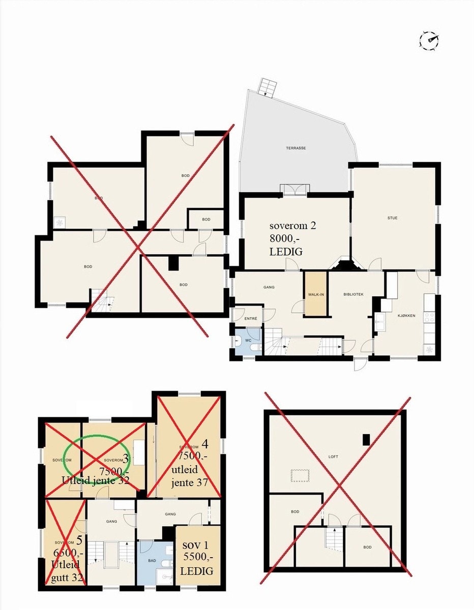 To ledige rom, det minste og det største. Galleribilde