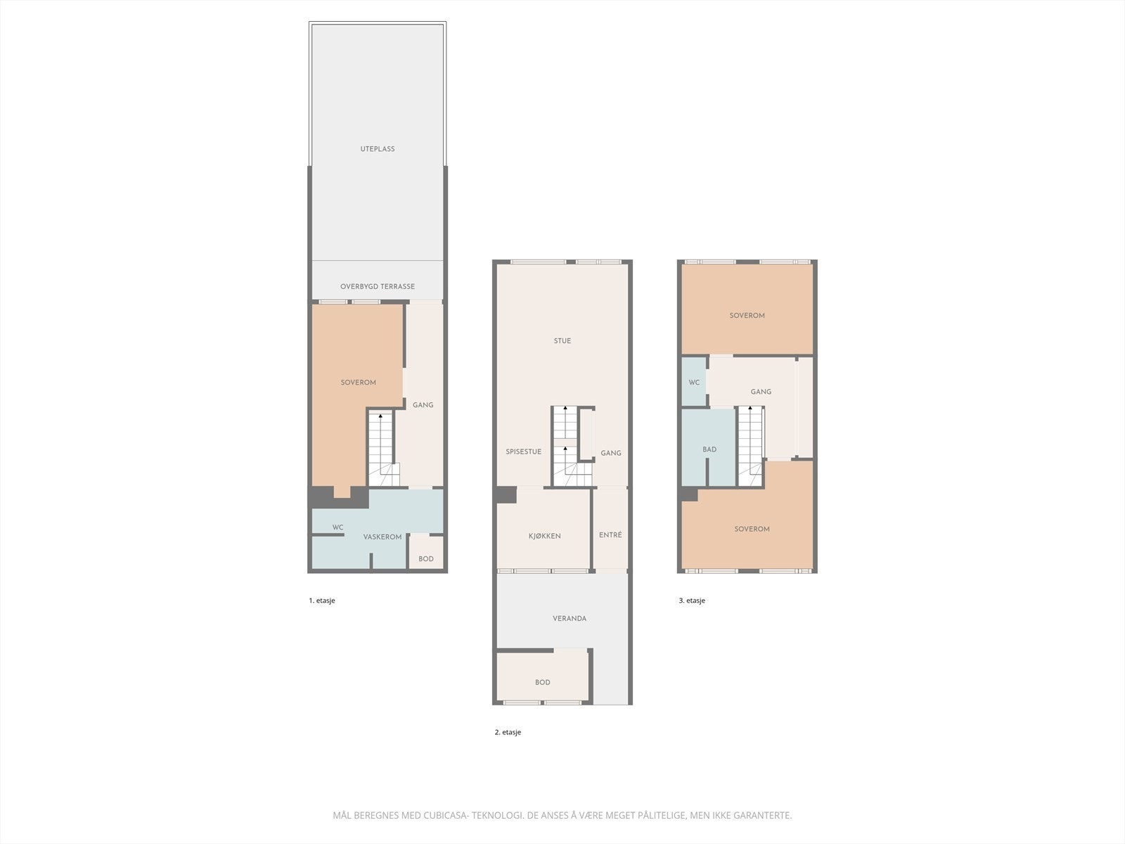 Rekkehus over tre plan. Galleribilde