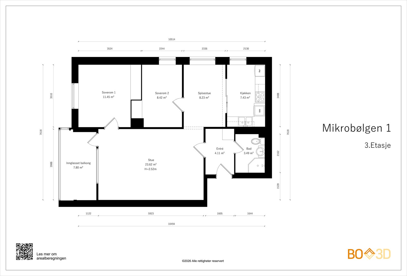 Vi starter med plantegningen slik at du får orientert deg i boligen! Galleribilde