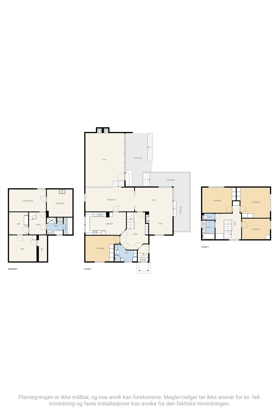 Plantegning alle etasjer Galleribilde