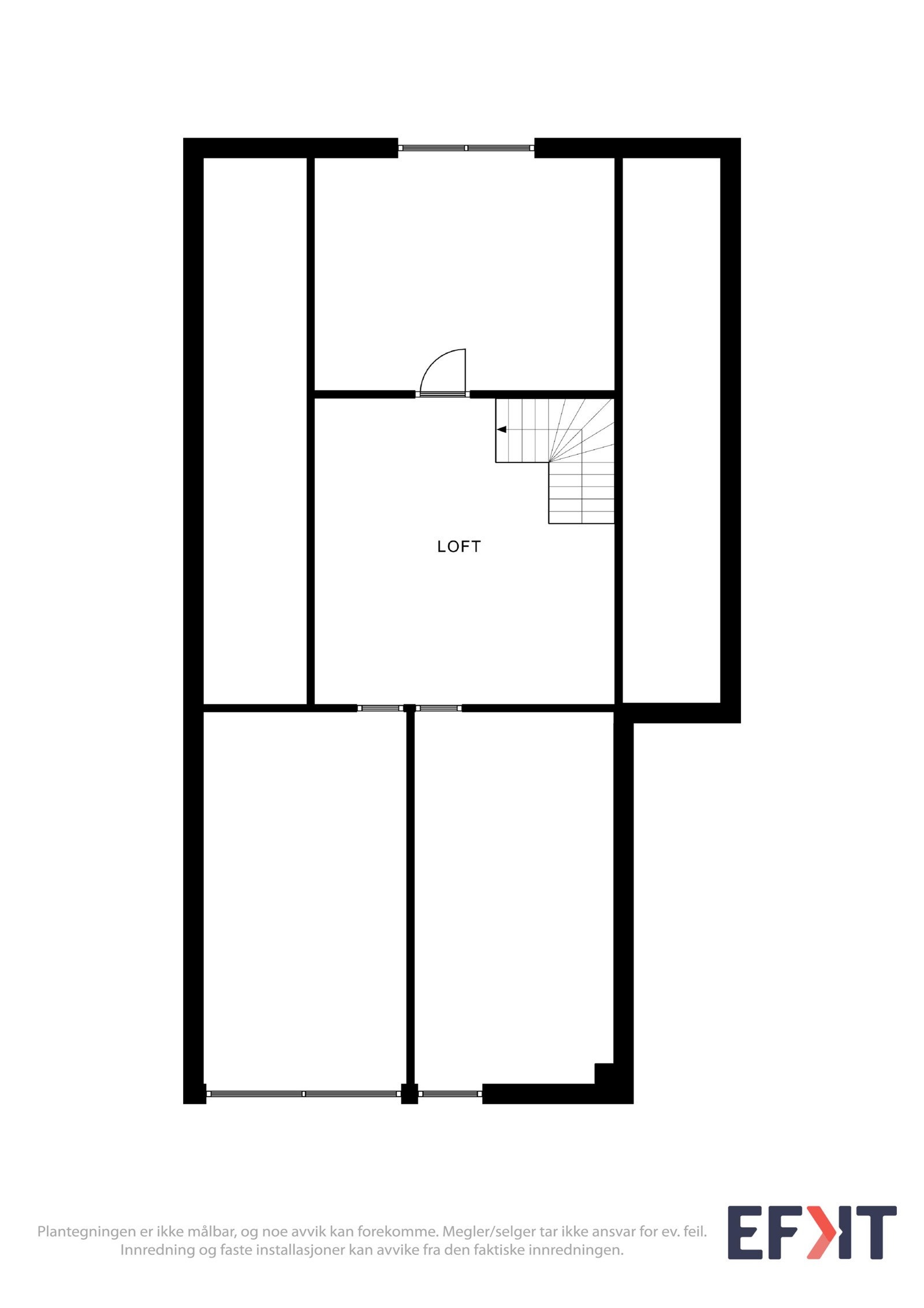 Plantegning loftsetasje Galleribilde