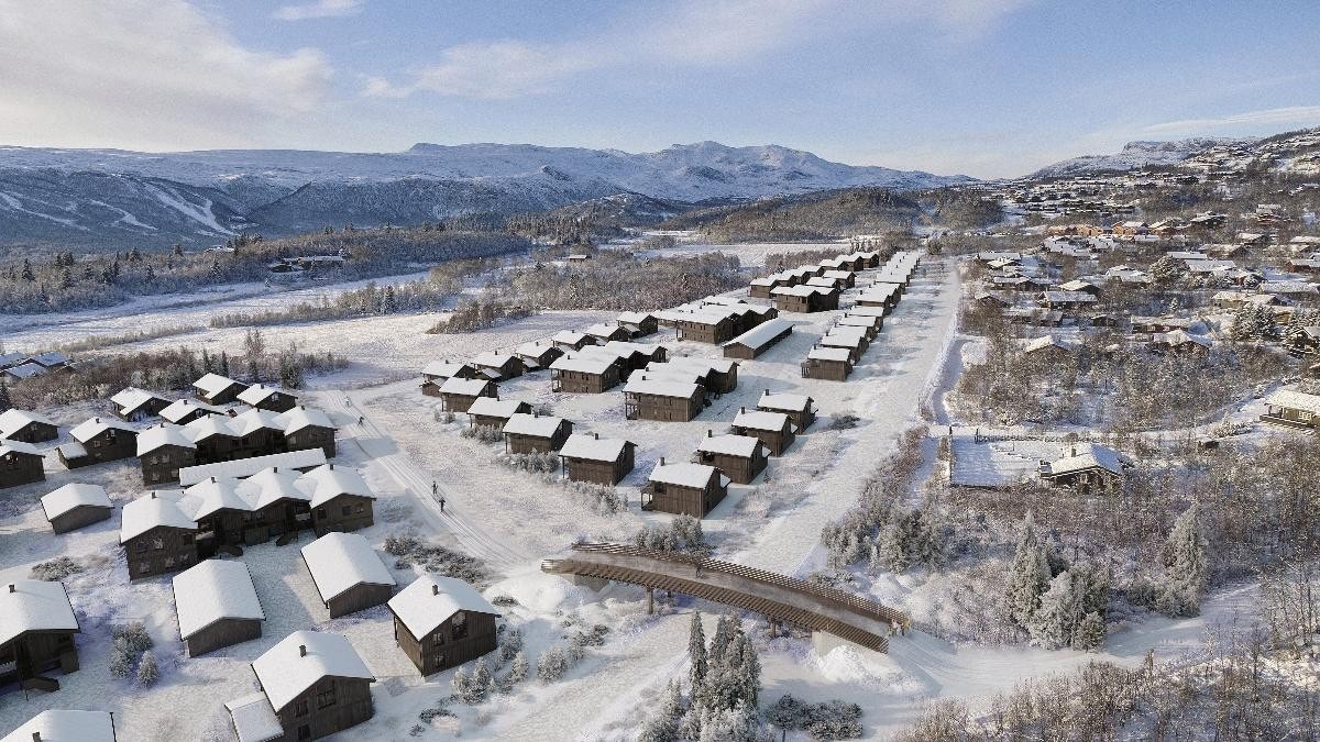 Tindelia bygges med en kombinasjon mellom leiligheter og hytter. Se mer på Tindelia.no Galleribilde