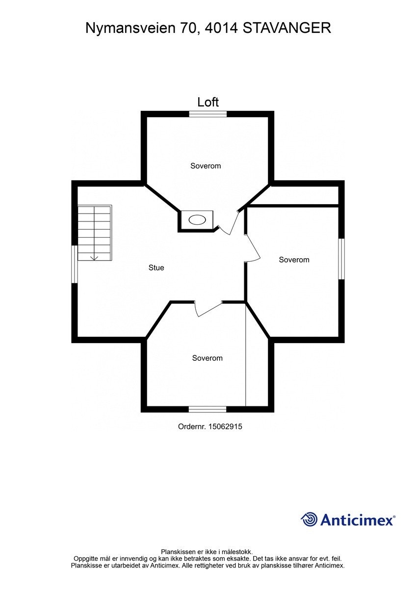 Plantegning loftsetasje Galleribilde