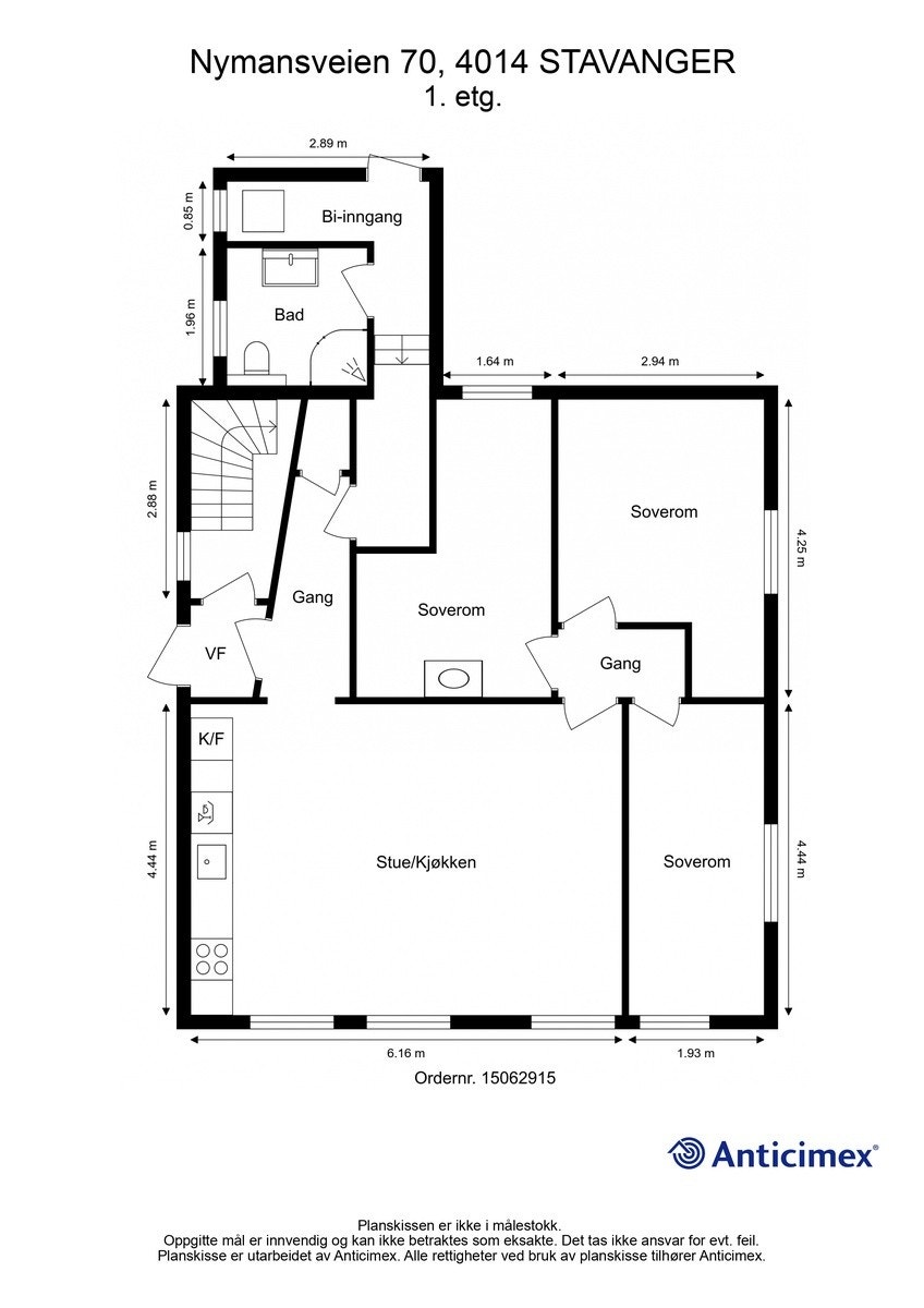 Plantegning Leilighet 1. etasje Galleribilde