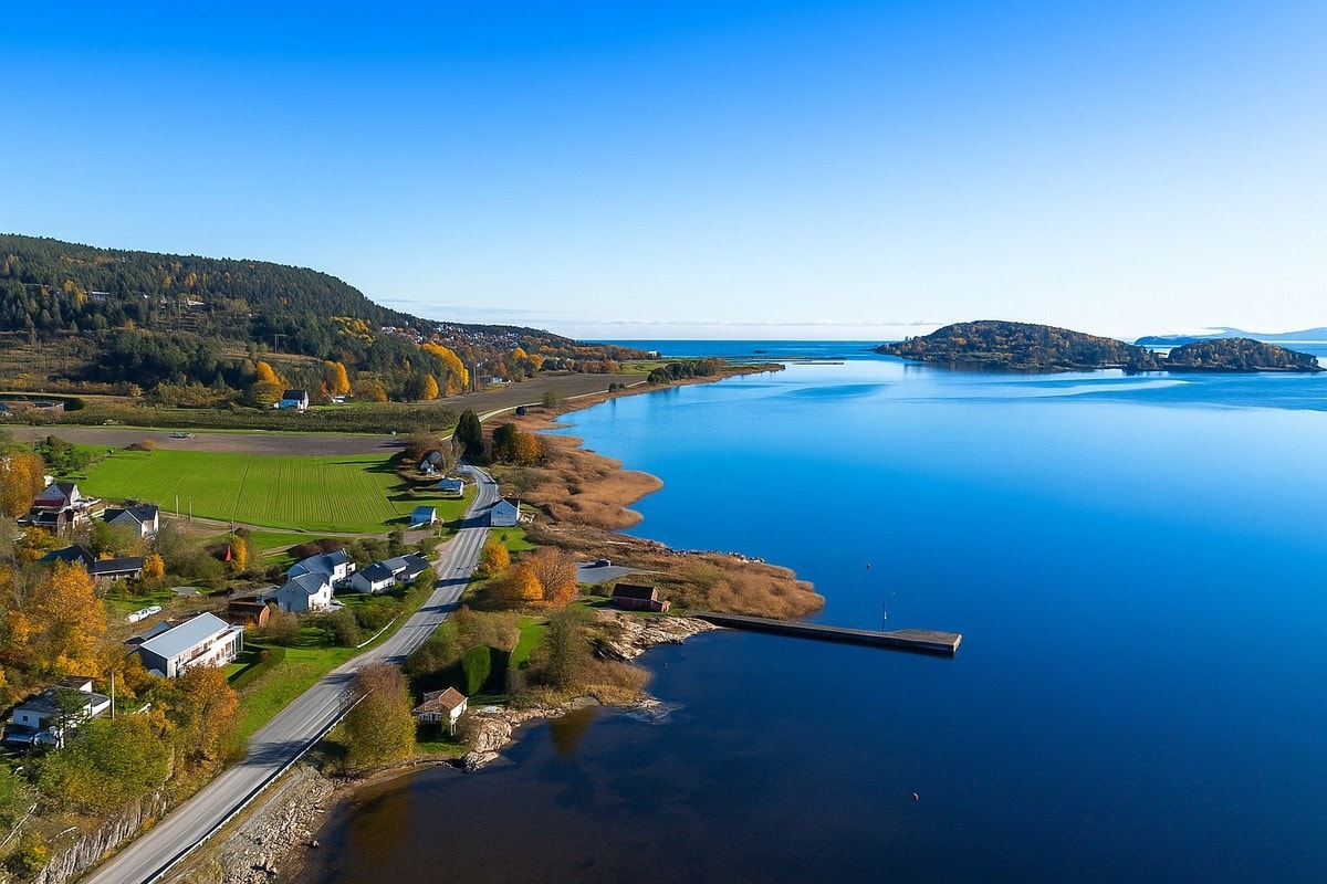 Grønsandsklieva 5 ligger idyllisk til med umiddelbar nærhet til vannet og fantastisk utsikt mot Bjerkøya. Galleribilde