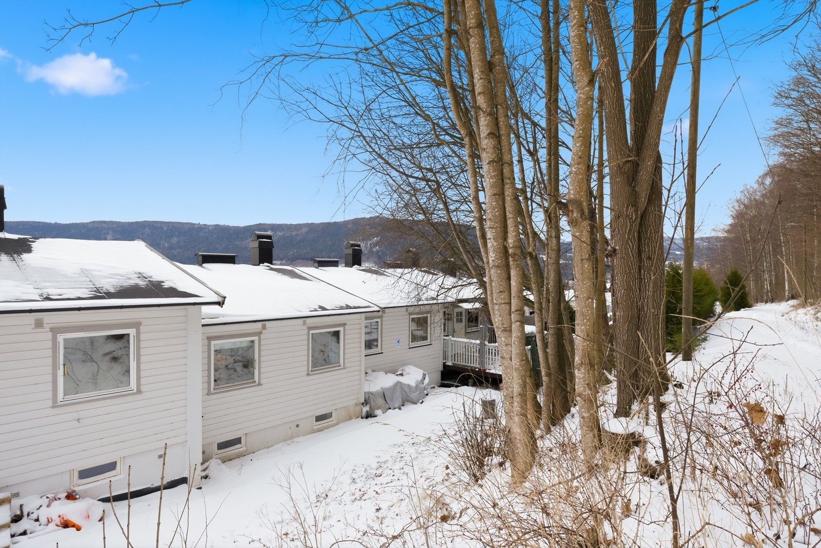 Soverom 2 vender mot baksiden, hvor det er direkte adkomst til marka Galleribilde