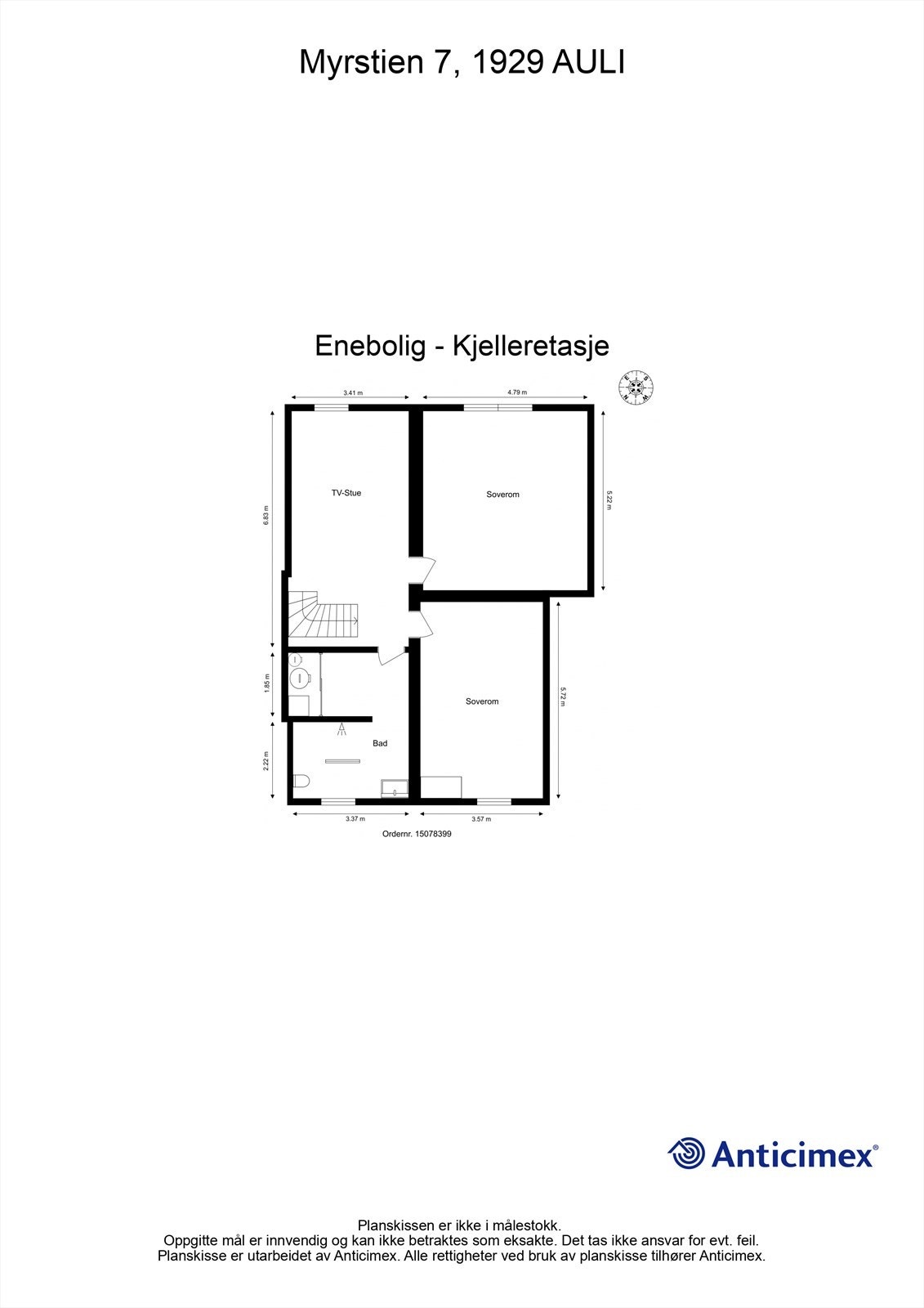 Plantegning - Kjelleretasje. Galleribilde