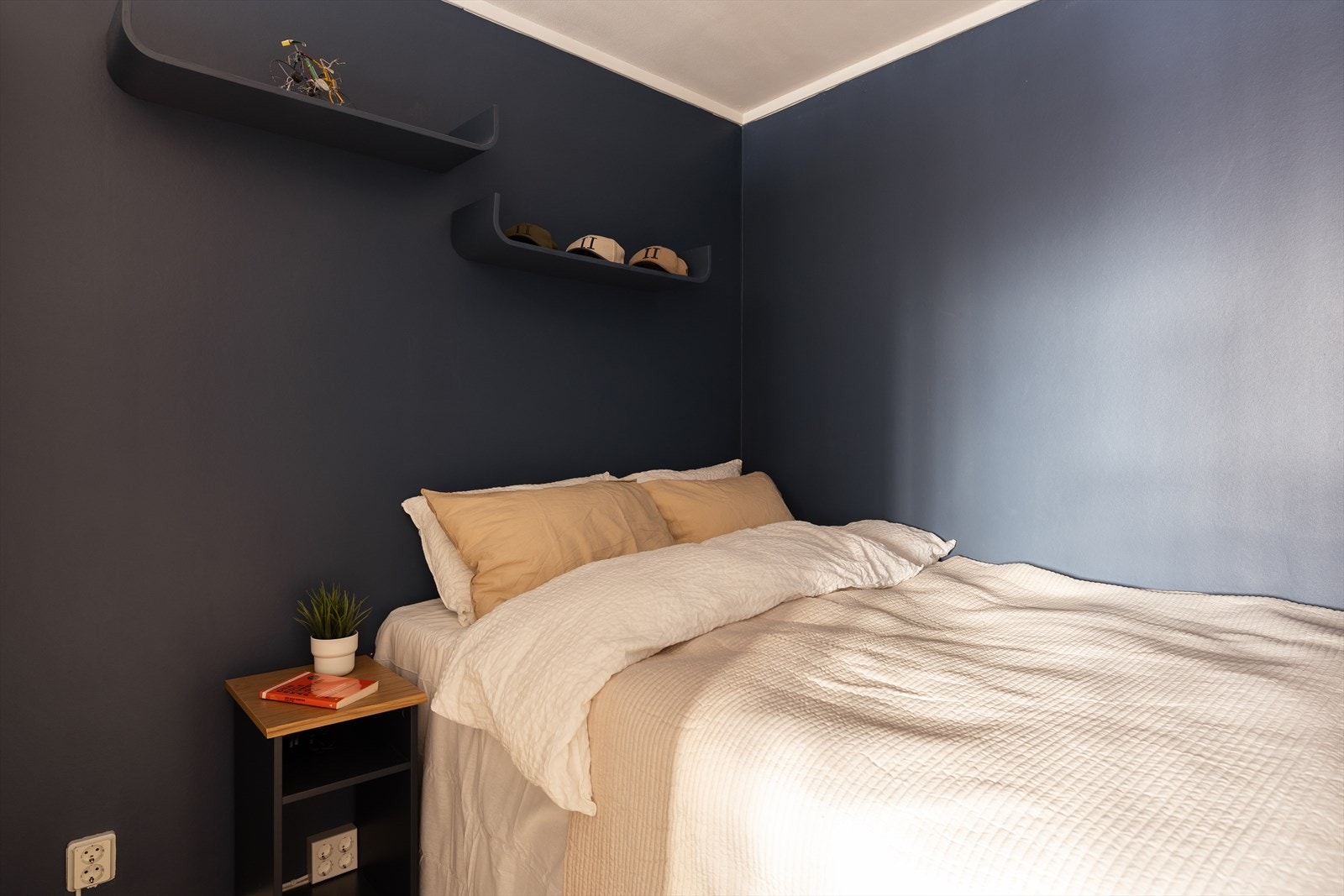 Skjermet sovealkove med plass til dobbeltseng. Galleribilde