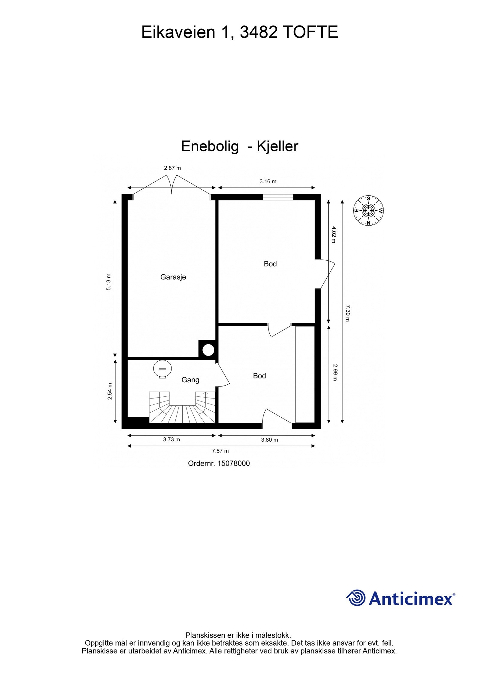 Plantegning kjeller. Galleribilde