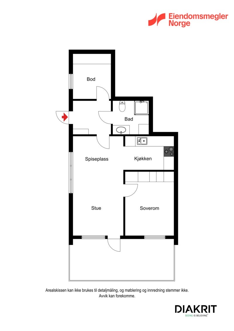 2D planskisse av leiligheten. Galleribilde