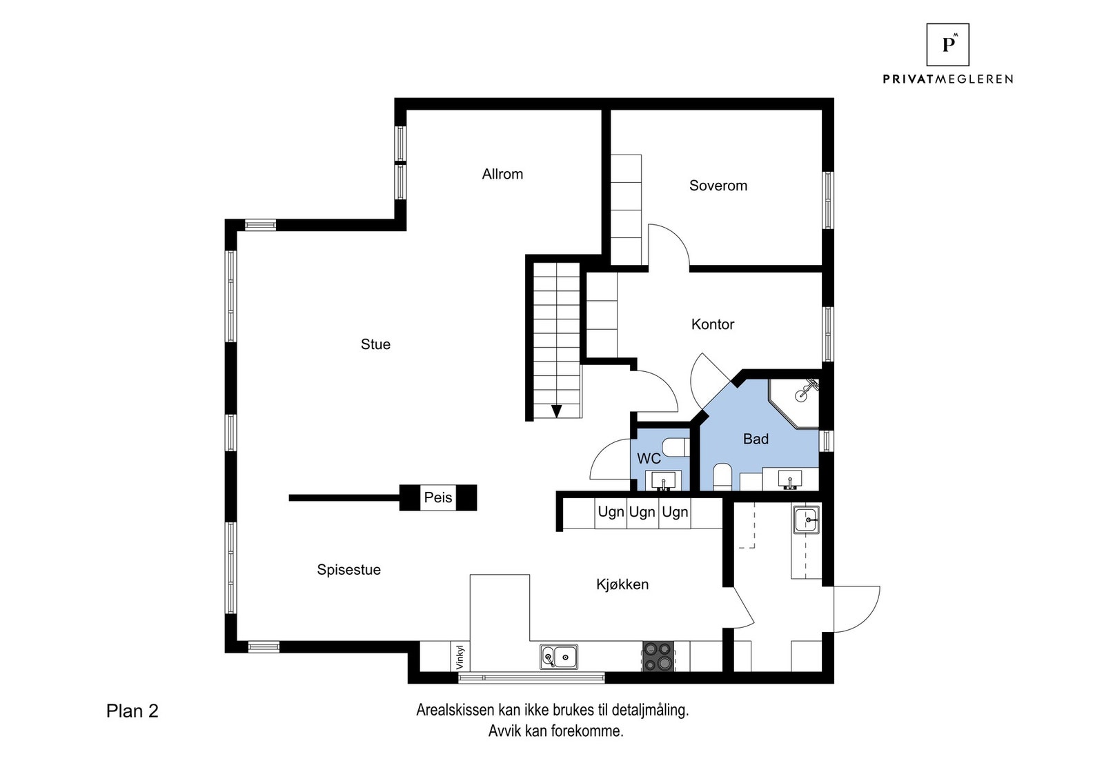 Plantegning 1. etasje Galleribilde