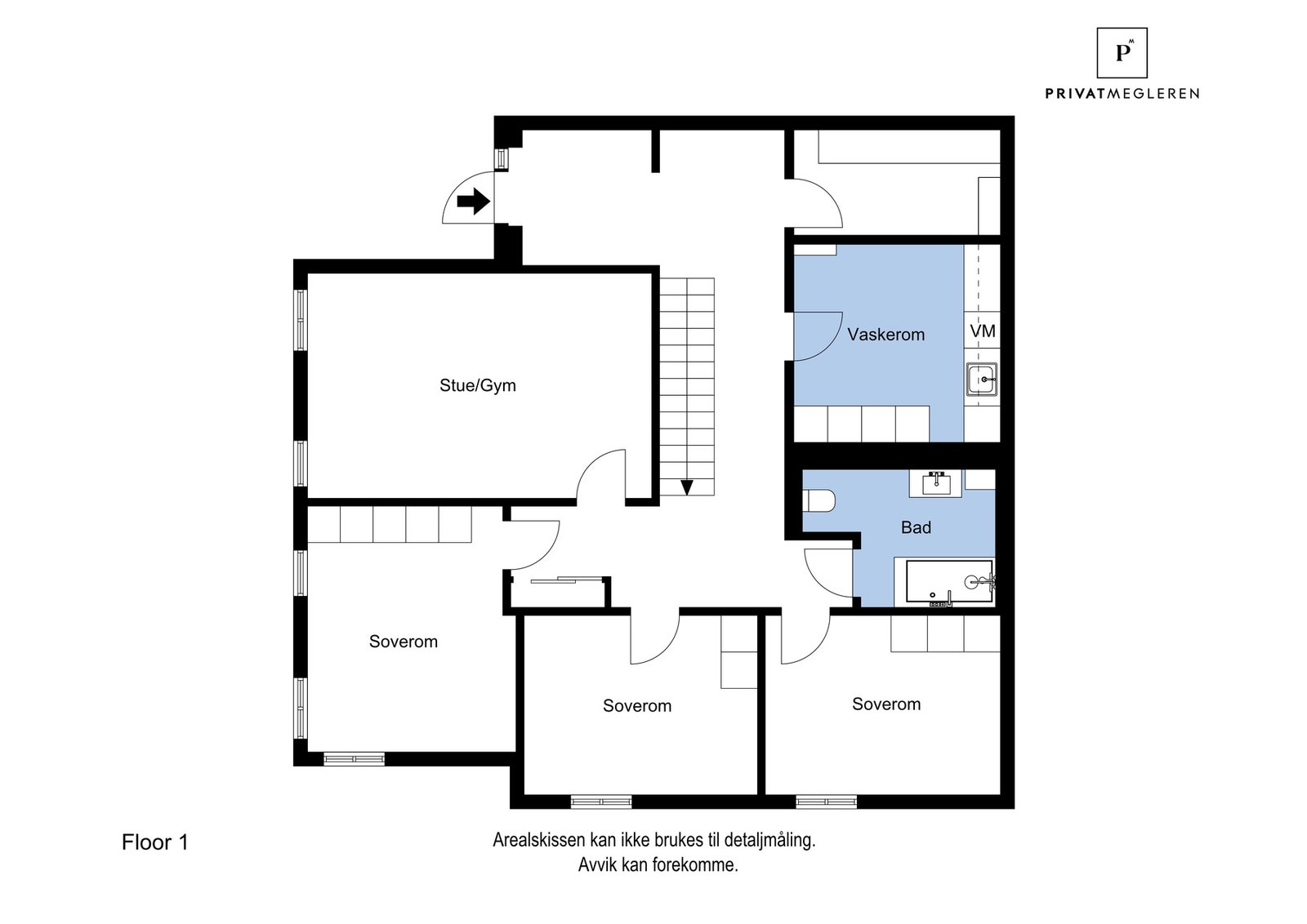 Plantegning 1. etasje Galleribilde