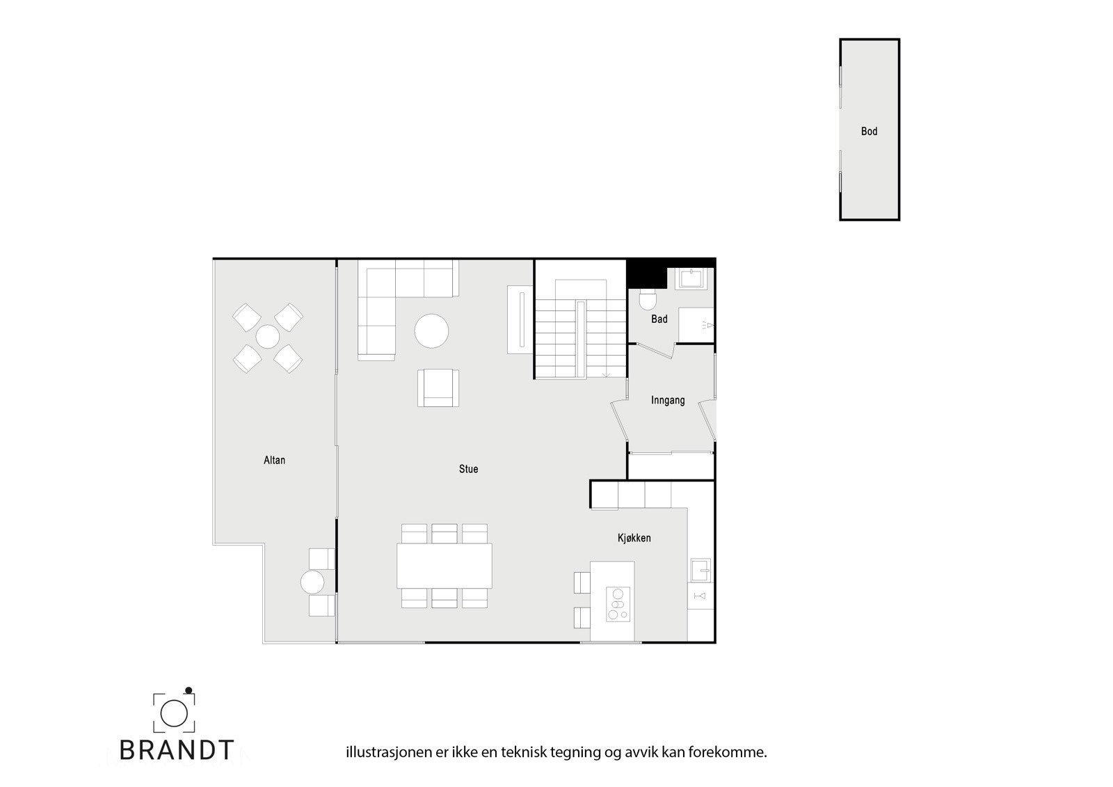 Plantegning 1.etg Galleribilde