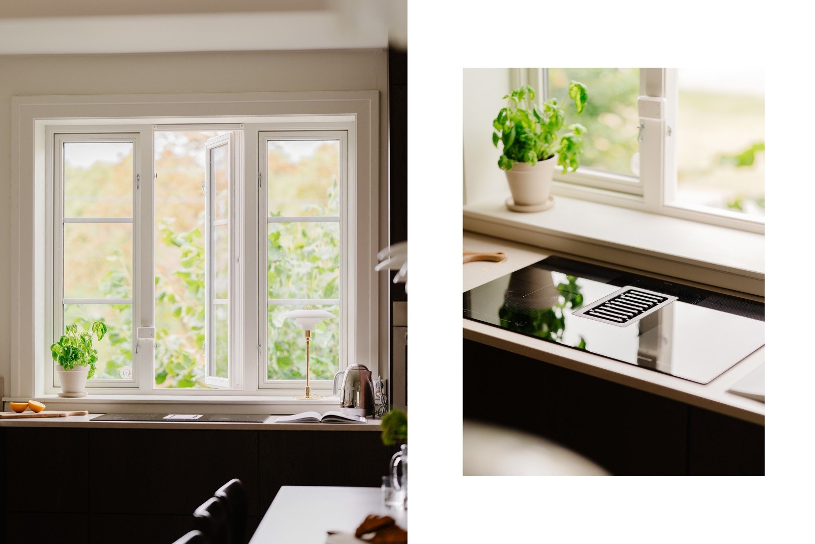 Kjøkkenet er utstyrt med nye hvitevarer, inkludert platetopp, stekeovn, oppvaskmaskin, vaskemaskin og kombi kjøle-/fryseskap. Komfyrvakt og aquastop er installert. Galleribilde