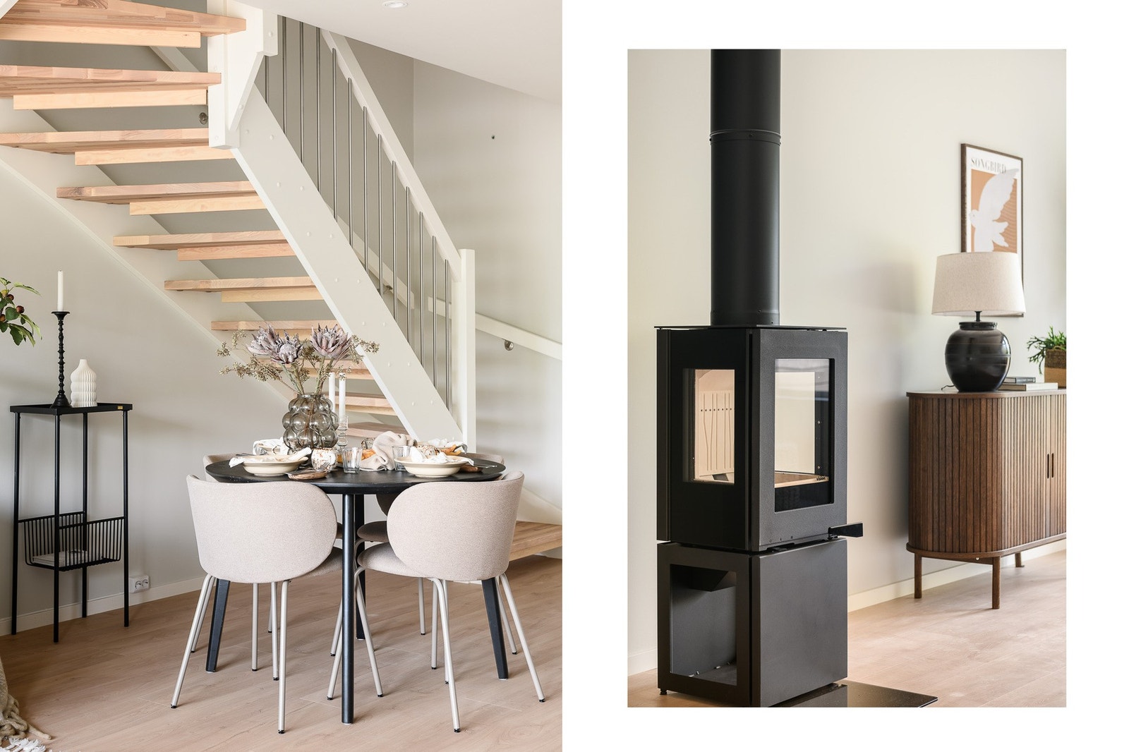 Enstavs laminat i lys treutførelse går igjen i alle oppholdsrom. Galleribilde