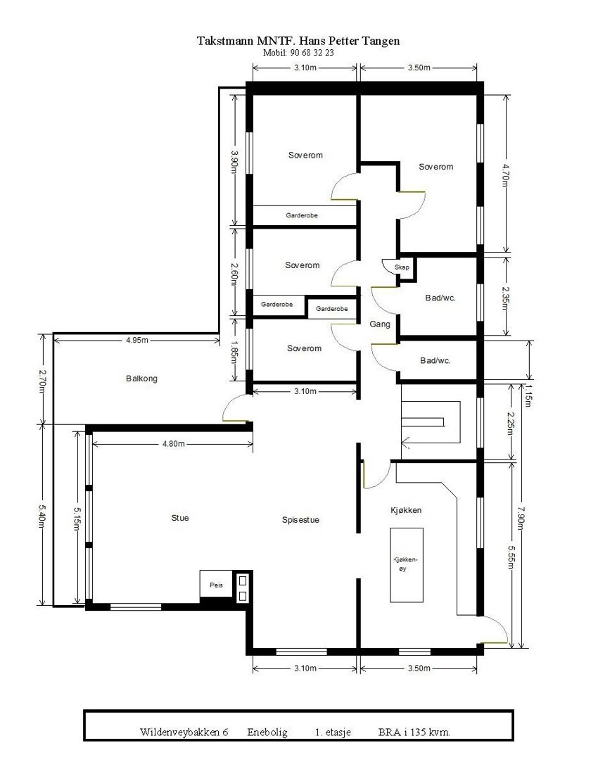 Plantegning 1. etasje Galleribilde