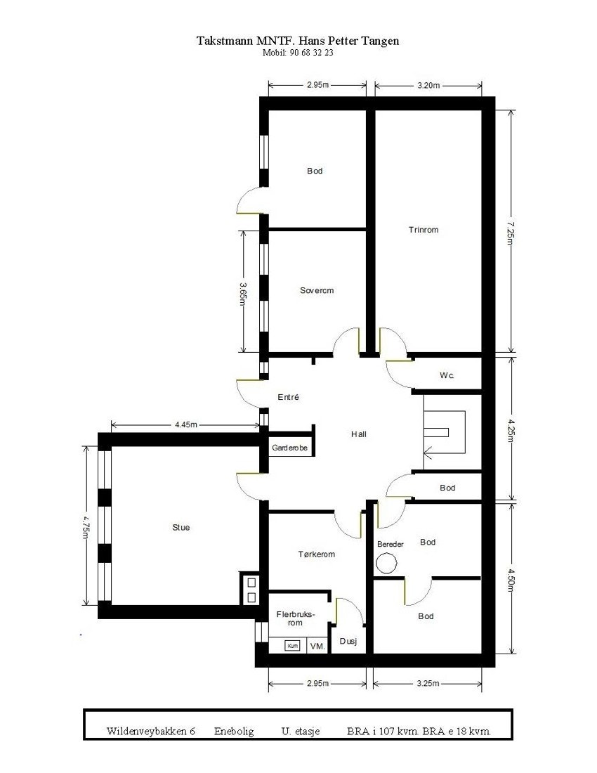 Plantegning underetasje Galleribilde