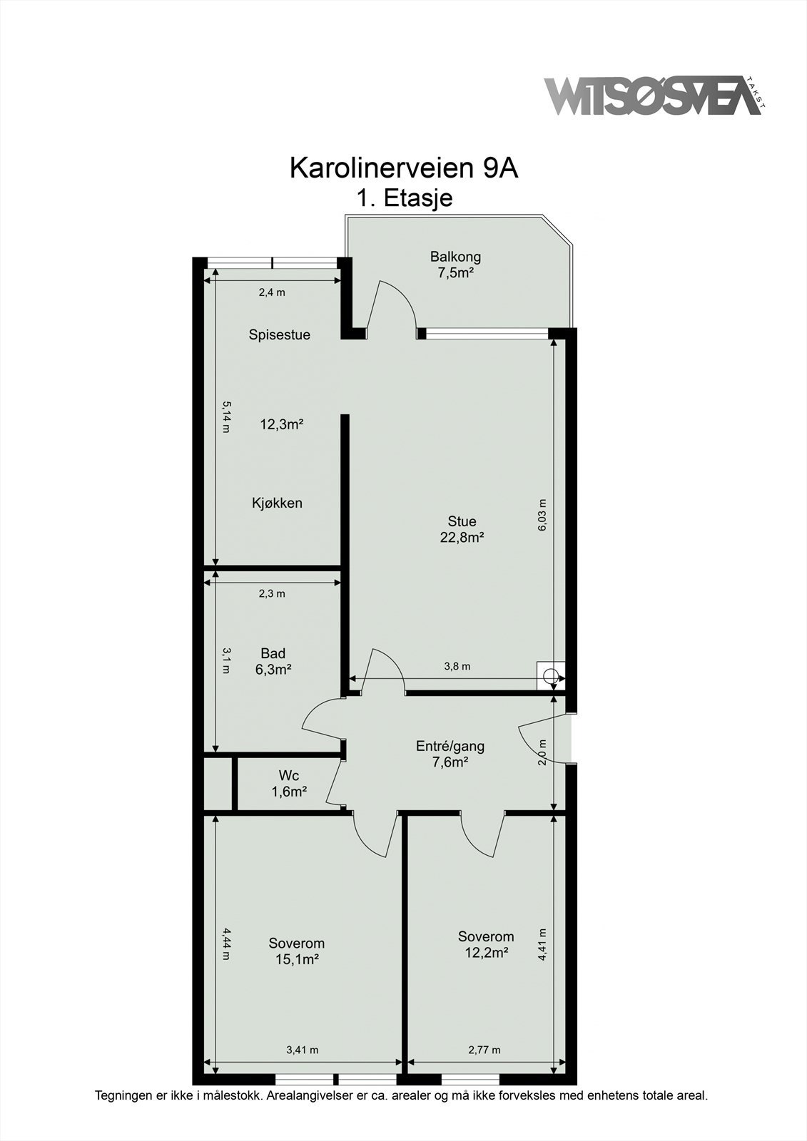 Ta en titt på planskissen og gjør deg kjent med romfordelingen! Galleribilde