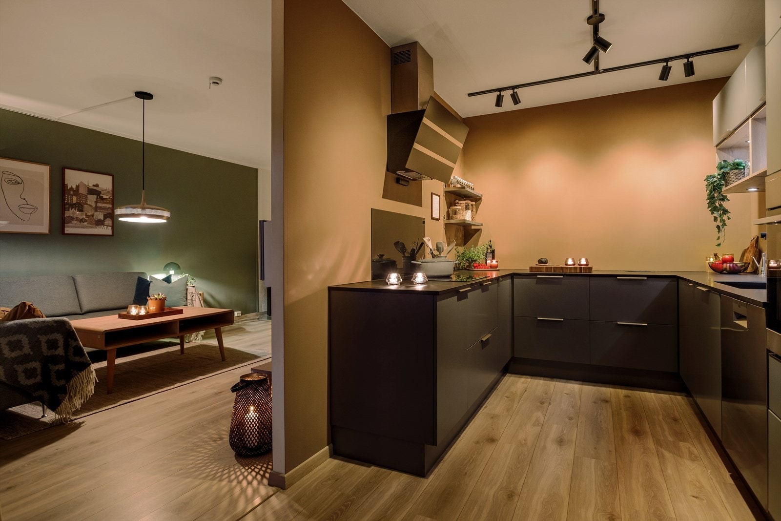 Kjøkkenet har laminat benkeplate med nedsenket oppvaskkum og platetopp. Galleribilde