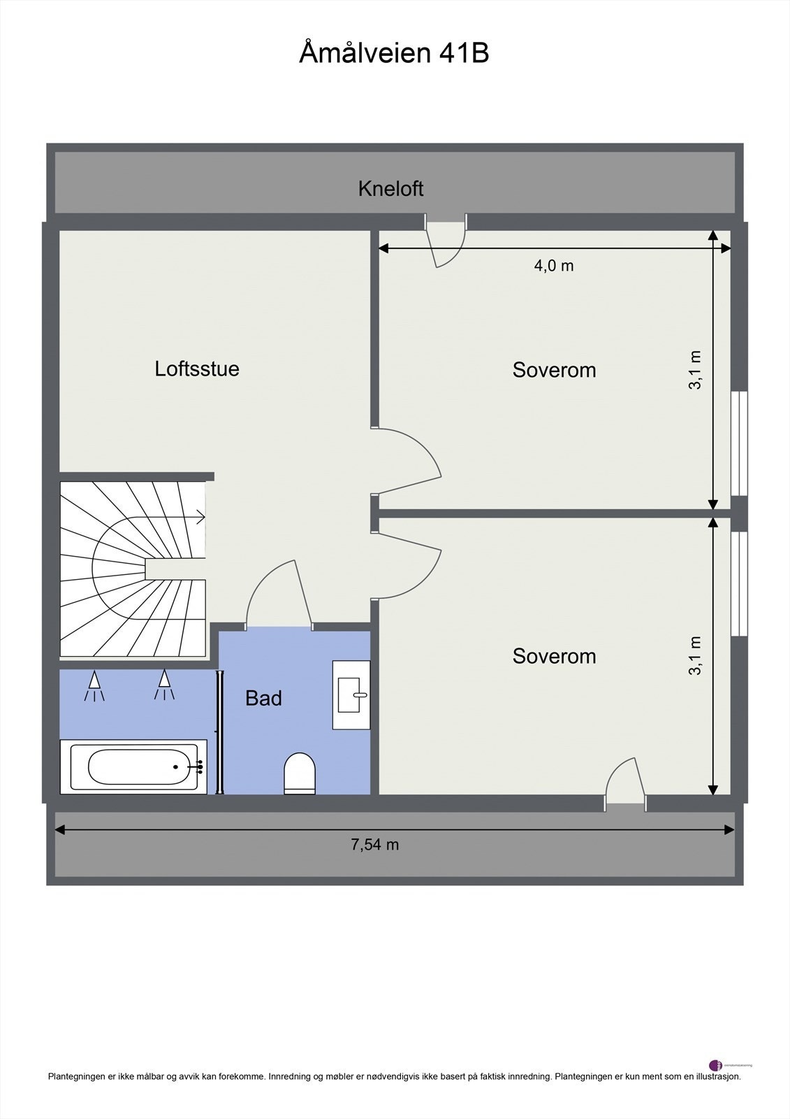 Planskisse andre etasje. Galleribilde