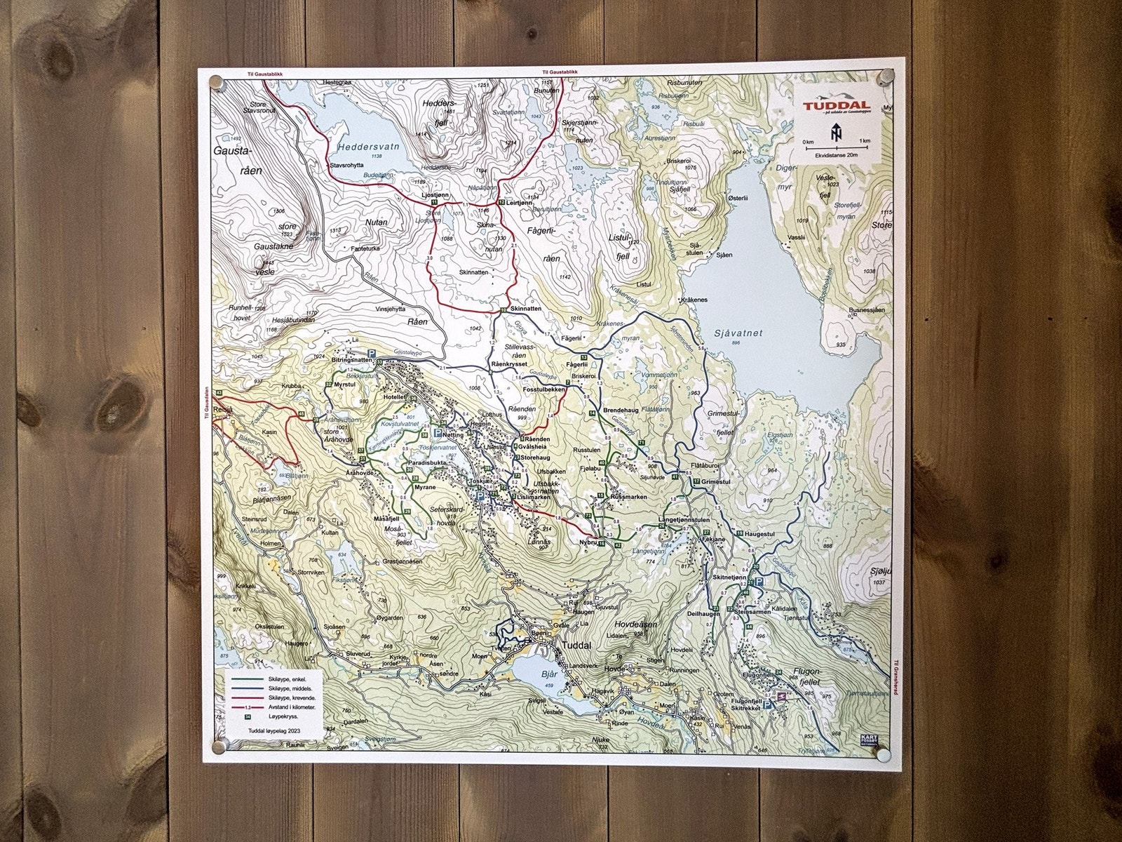 Løypekart over Tuddal. Se også sporet.no Galleribilde