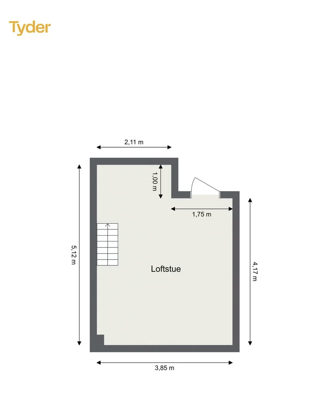 Plantegning 4. etasje sekundærdel. (Byggemeldt som bod). Galleribilde