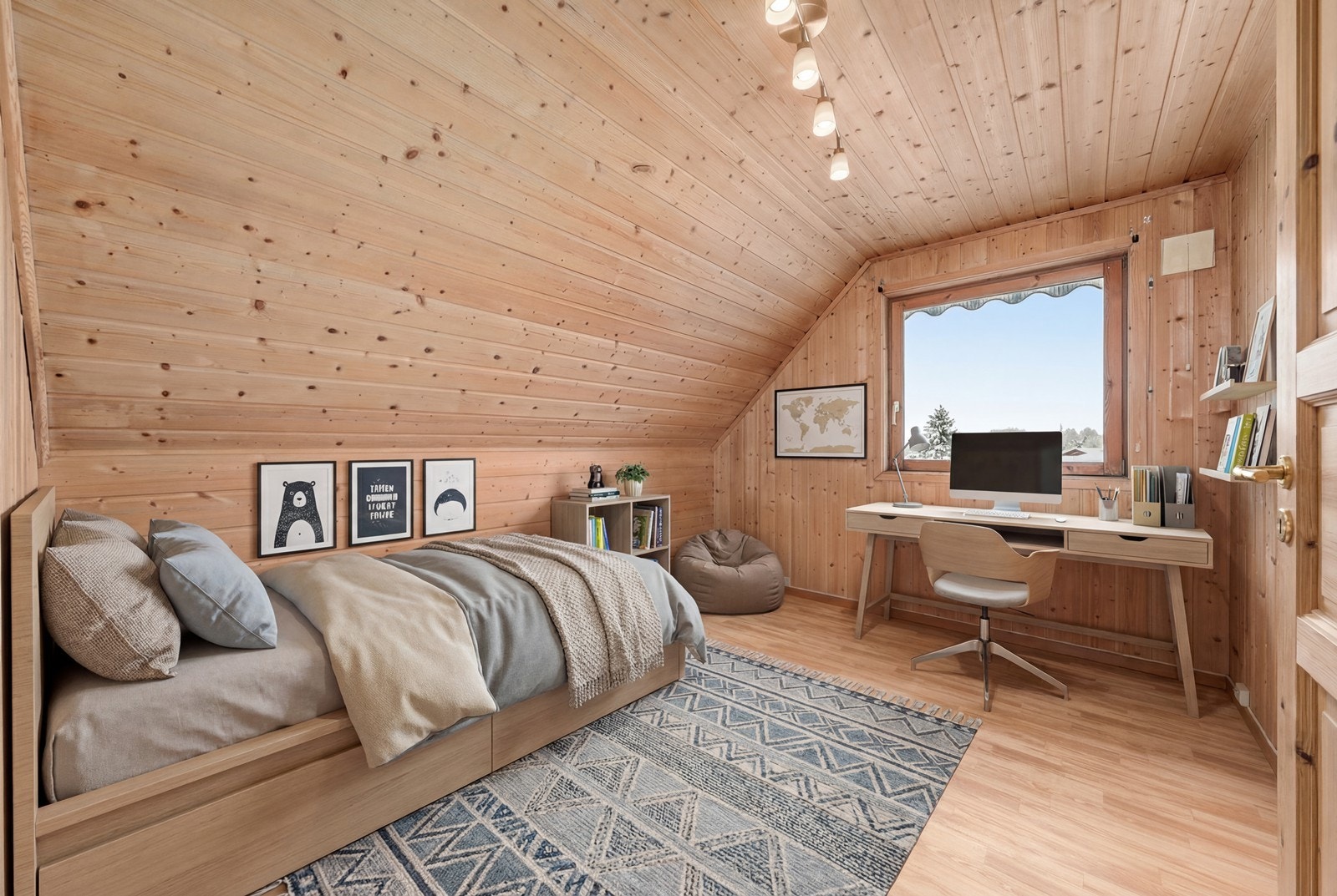 Digitalt møblert soverom Galleribilde