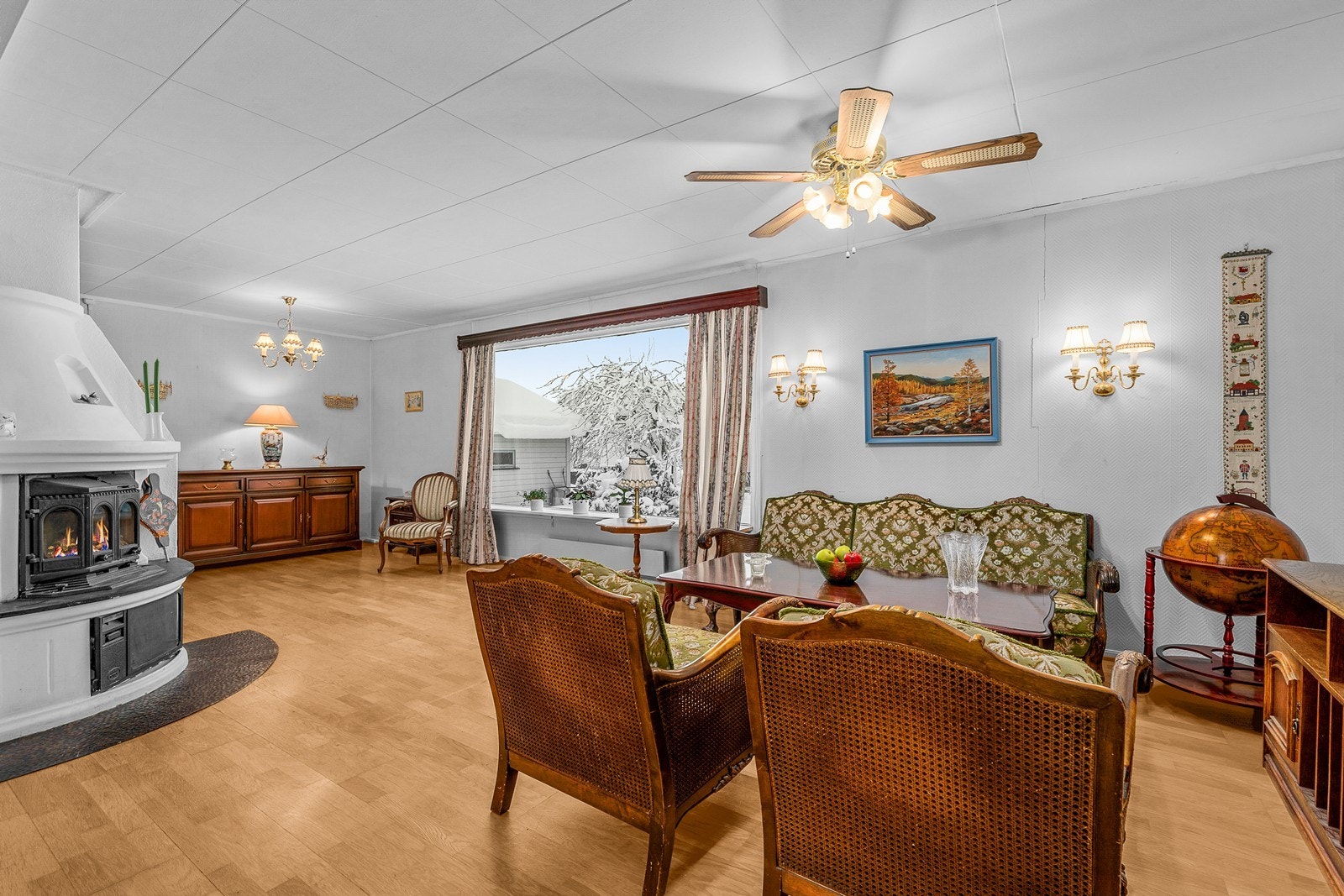 Stue med peis Galleribilde