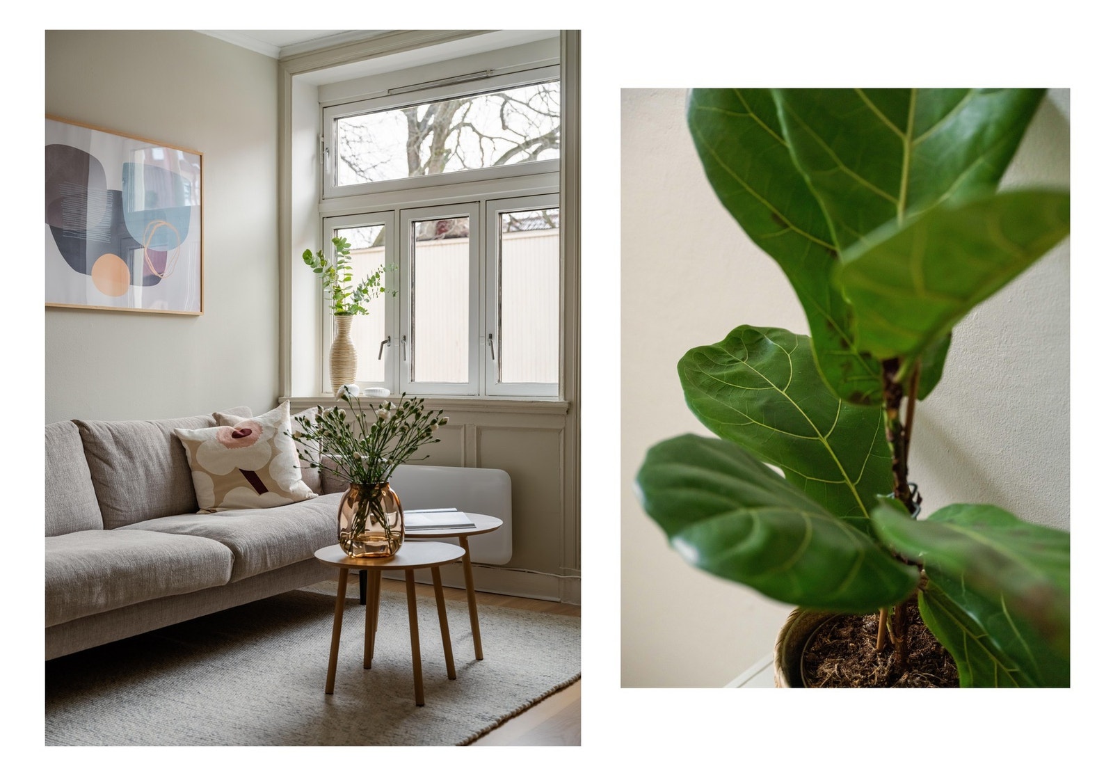 Stuen oppleves som lys, som er naturlig når rommet er sydvendt. Galleribilde